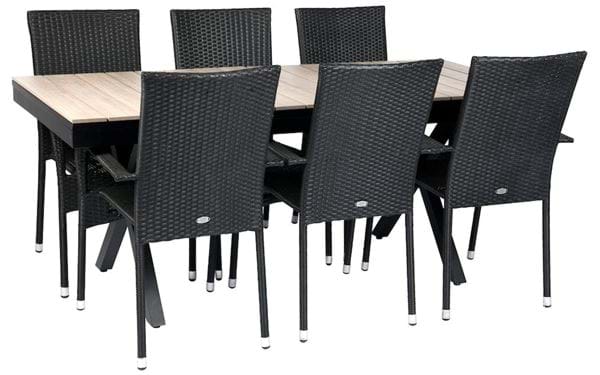 Bord Florens, utdragbart + 6 stolar Milano